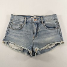BULLHEAD High Rise Short Cut Off Blue Denim Shorts Womens Size 27