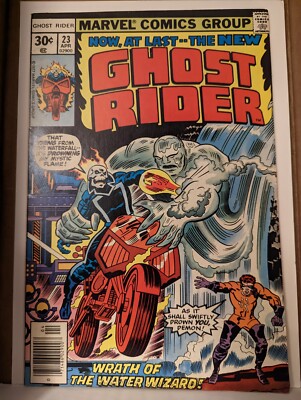 Ghost Rider #23 vf- Marvel Comics 1977 , 1st App. Water Wizard