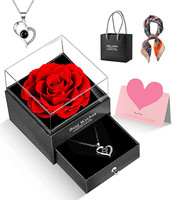 Ewige Rose Infinity Rosen Mit Ich Liebe Dich Halskette Geschenke FüR Frauen Mama