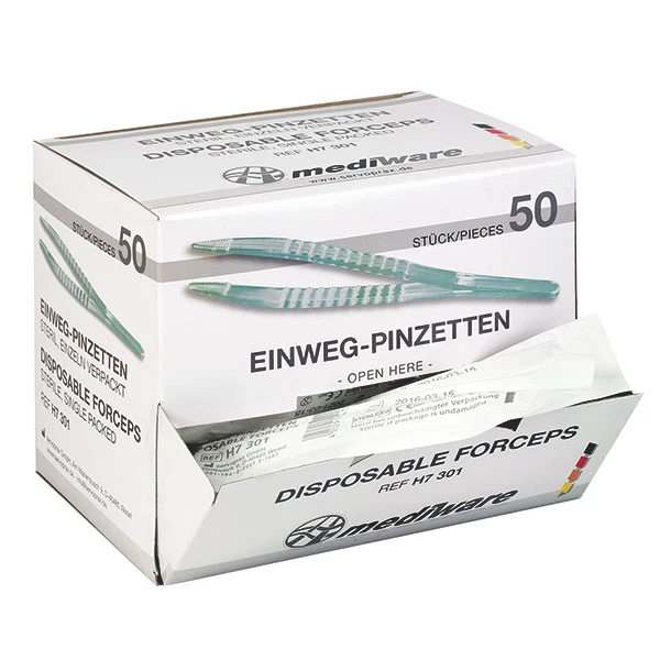 Mediware Einmal-Pinzetten, 50er Packung, einzeln steril verpackt