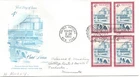 February 29 1960 USPS FDC 4 Cent Palais De Chaillot Paris UN Stamp Block of 4