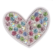 Heart Love Cocktail Rings Wedding Party Crystal Multicolor Enamel White Adj Size