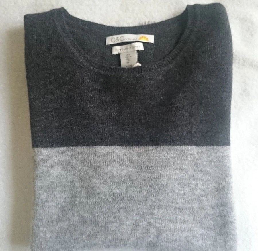 100% 2-PLY Cashmere Jumper, C&C CALIFORNIA ,Size L, Grey, Women's - Image 2 of 4