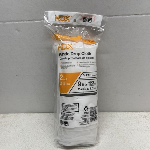 Lot Of 4 HDX Plastic Drop Cloth Paint Protector 2 Mil 9ft X 12 Ft 108 Sq Ft - Picture 2 of 6