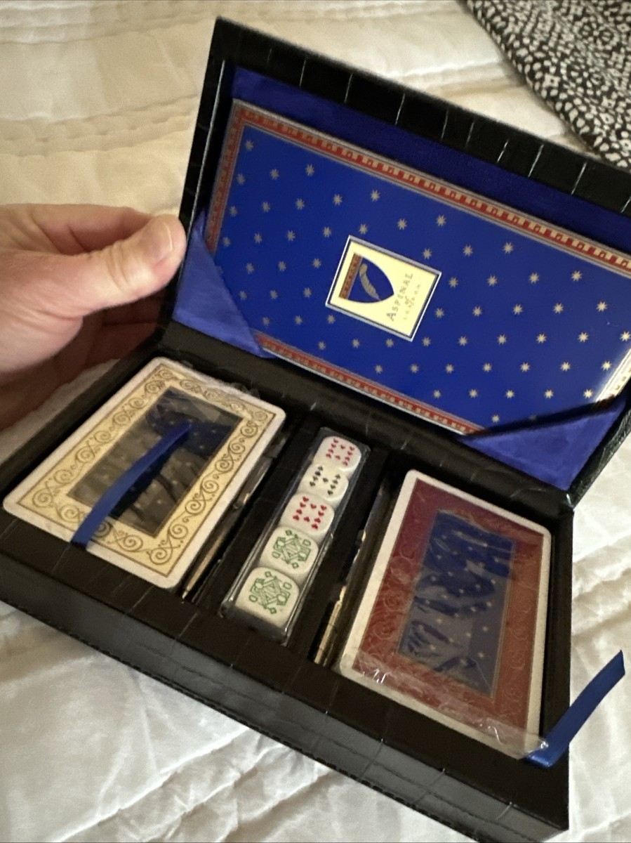 Aspinal Of London Box Bridge Set Leather Brown Croc Imprint