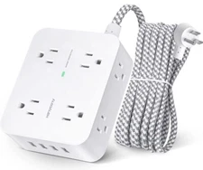 Surge Protector Power Strip - Extension Cord w/ 8 Widely Outlets & 4 USB Ports