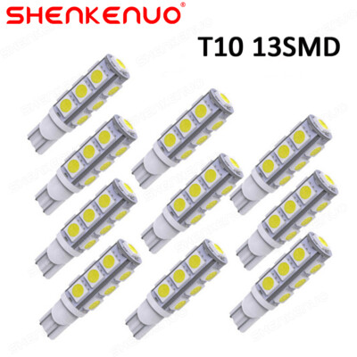 10pcs Super White T10 RV Camper 13-SMD 5050 Car LED Lights DC 12V 194 921 912