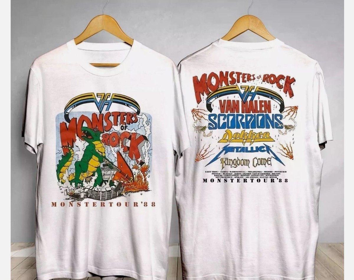 Vintage Monsters of Rock Tour 1988 T-Shirt Tour Halen Van Gift