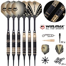 6x Dart Soft tip Darts Set 16g brass darts 12 Flight 50 plastic dart tips 1 Tool