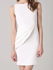 Alice + Olivia Spelling Slide Peplum White Ivory Dress sleeveless Size 2 A000936