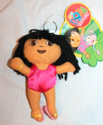 NEW WITH TAG DORA THE EXPLORER SWIMSUIT PLUSH KEYCHAIN 5 1/2