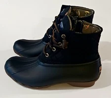 Sperry Saltwater Quilt Nylon Black Size: 7 1/2 Boots