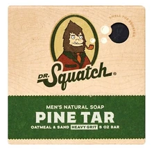 Dr. Squatch Pine Tar Men's Natural Soap, Oatmeal & Sand, Heavy Grit, 5 Oz. Bar