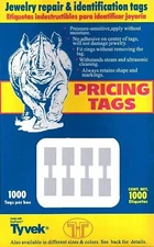 1000 Pcs Price Tags Stickers 12mm Barbell Jewelry Display Rectangle Shape