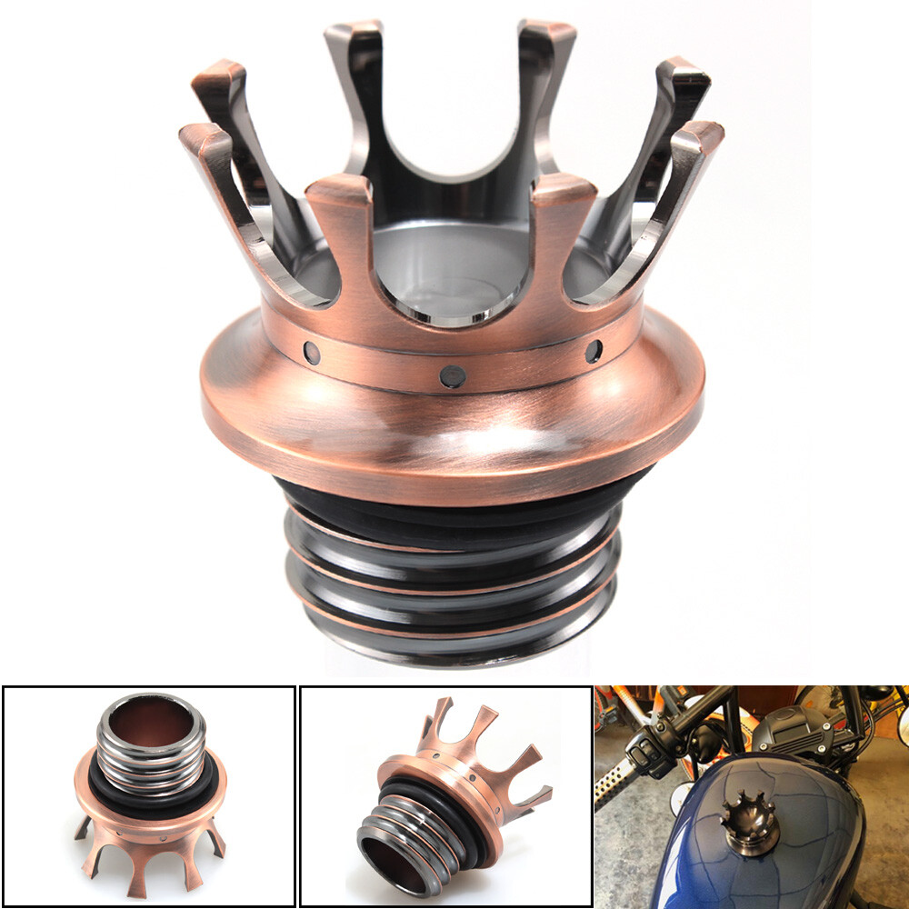 King Crown Gas Cap Fuel Tank For Harley Softail Custom FXSTC