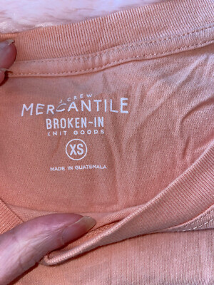 j crew mercantile Broken In Knit Goods Size xs Peach New T Shirt Blush Pink NWOT