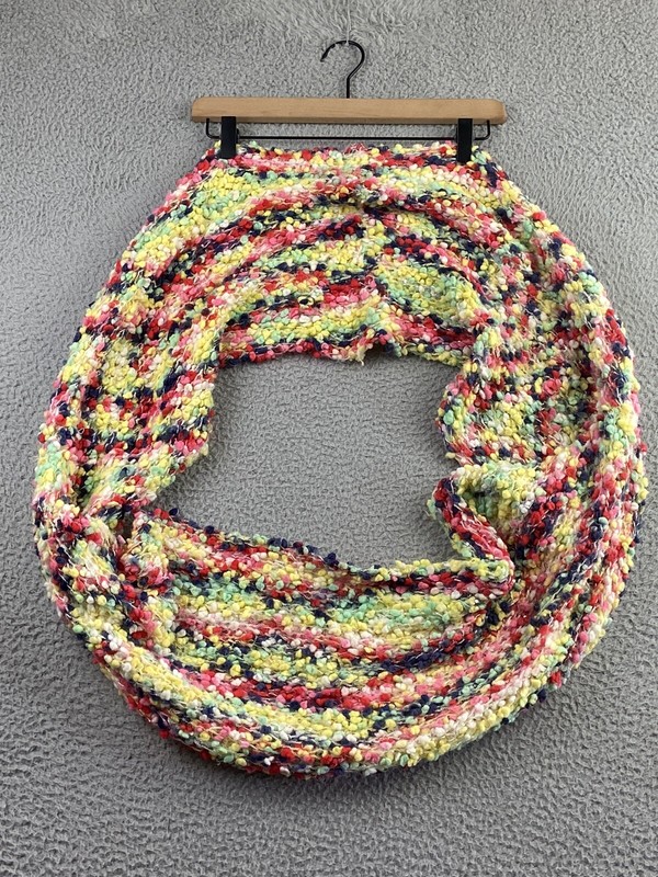Anthropologie Colorful Circular Soft Fluffy Pom-Pom Boho Shoulder Shawl Wrap EXC