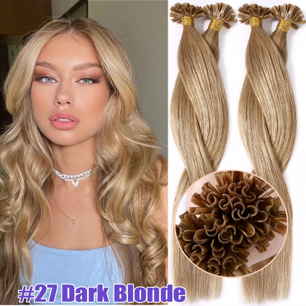 Pre Bonded Keratin Fusion Nail U Tip Human Hair Extensions Real Remy Hair 200S - Picture 24 of 26