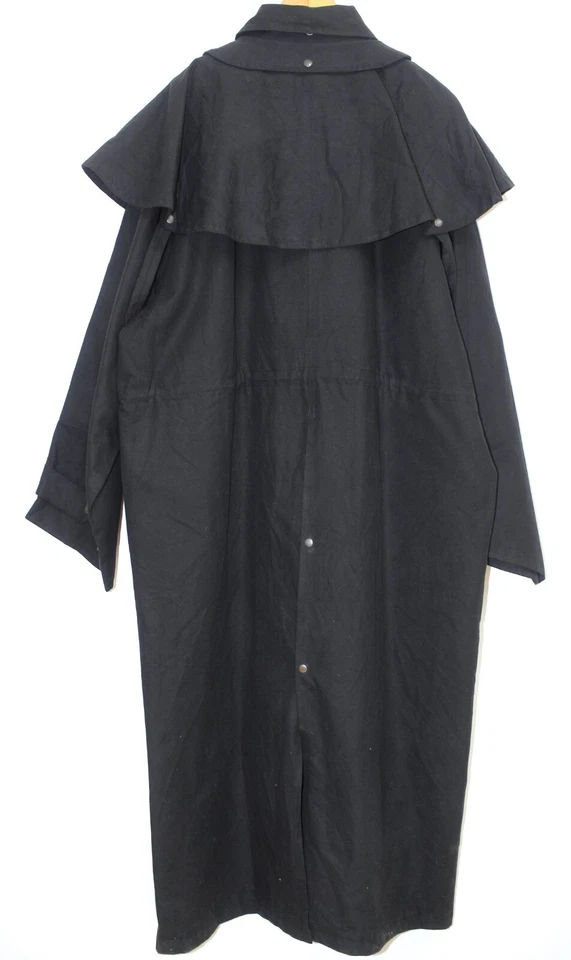 Manteau Cache Poussière Noir Riding Coat Toile Cirée DOWNUNDER Taille 6XL - Photo 3/4
