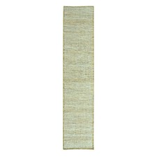 2'6"x12' Yellow Wool Oxidized Grass Design Hand Knotted Narrow Runner Rug 77069