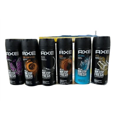 6 Pack Axe Deodorant Body Spray Assorted Scents 150ml (5.07 oz) Mixed
