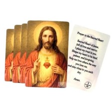 Laminated Prayer Cards - Sacred Heart of Jesus - Pack of 10 - Made in USA