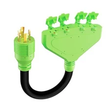 30 Amp to 20 Amp /15Amp 110V Generator RV Adapter, NEMA L14-30P to 4X 5-15R/5 