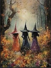 Witches Halloween Diamond Painting Craft Kit-Size 11.8x15.7  