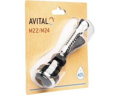 AVITAL Küchenbrause mit Schlauch M22/24 9.5l/min chrom/schwarz