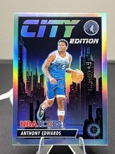 2023-24 NBA Hoops Premium Stock - Anthony Edwards #4 City Edition Silver Prizm