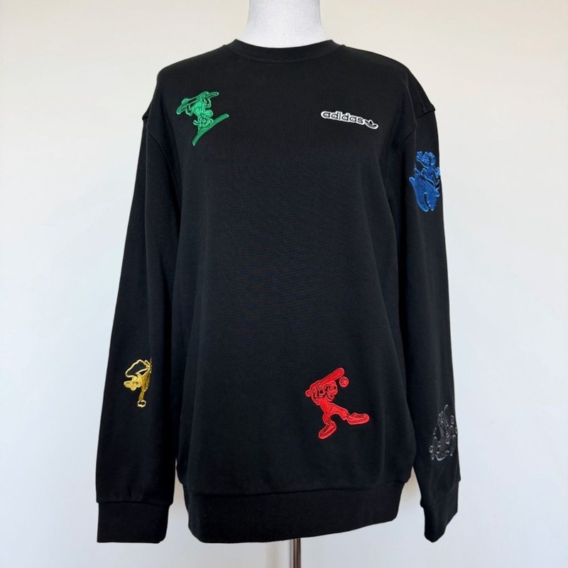 Adidas Disney Goofy Crewneck Sweatshirt Mens Medium Black Tokyo Olympics Rare