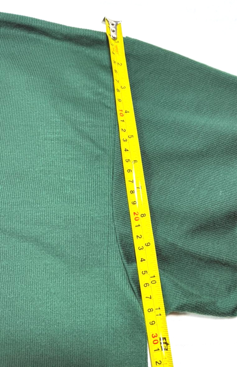 Fila Green Cotton Polo Shirt With White And Navy Striped Collar - Size L image 8