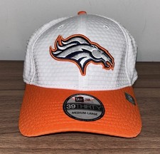 New Era 39Thirty Denver Broncos 2024 Training Camp Fitted Hat M/L White Orange