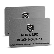 2 Pack RFID Blocking Card for Credit Debit Card, Grey