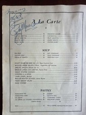 Rocky Marciano PSA DNA LOA Autograph Brook Manor Menu 1953 Signed