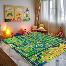 Car Rug Play Mat, Kids Carpet City Map for Bedroom Classroom, Extra Large Thick
