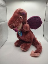 Dakin Burgundy Dragon Plush 10  Wings Corduroy Belly Hang Tag 1983 Vintage