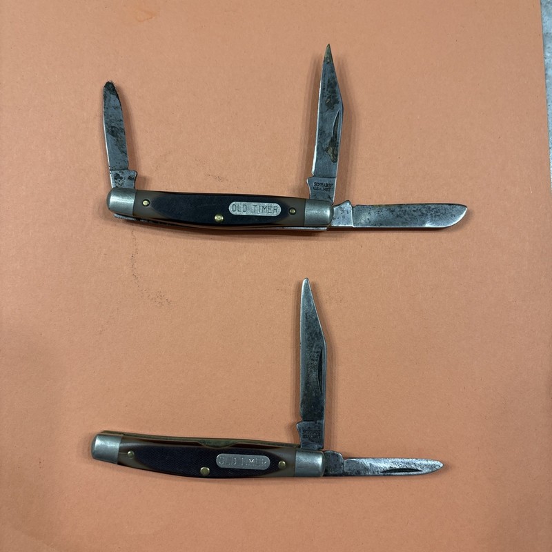 Vintage Schrade USA 33OT + 34OT Old Timer Stockman Pocket Knife Folding