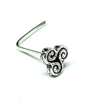 Triskele Triskelion Nasenstecker Keltisch 22 G (0,6 Mm) 925 Sterling Silber L...