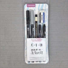 Tombow Beginners Hand Lettering Set Calligraphy Dual Brush Pens Pencil NEW