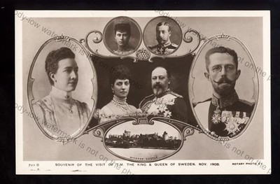 ROY098 - König Eduard VII - Besuch von König & Königin von Schweden, Nov.1908 - Postkarte 