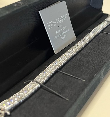 QVC Epiphany Platinum Clad Sterling Diamonique Tennis Bracelet