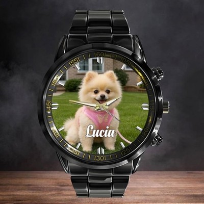 Personalized Photo Pet Watch, Custom Dog or Cat Picture Watch, Unique Gift For P