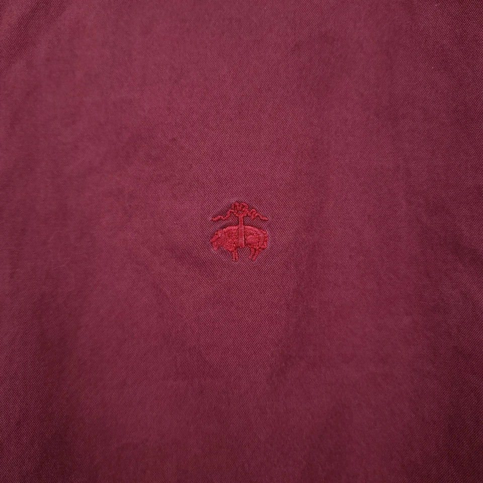 Camisa Brooks Brothers con botones para hombre M mediana roja manga larga cuello regente Foto 3 de 4
