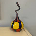 Vintage Murano Glass Twisted Bottle Hand Blown Italy Vase or Decant