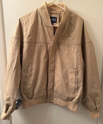 Par Four Tan Bomber Jacket XL Zip Front Lightweight Nylon Lined