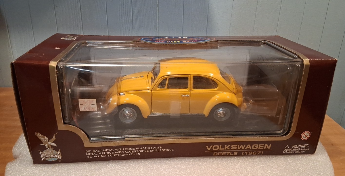 Volkswagen Coccinelle 1967 – ROAD TOUGH 1/18 – Jaune – Miniature Zamac – Sans Boîte