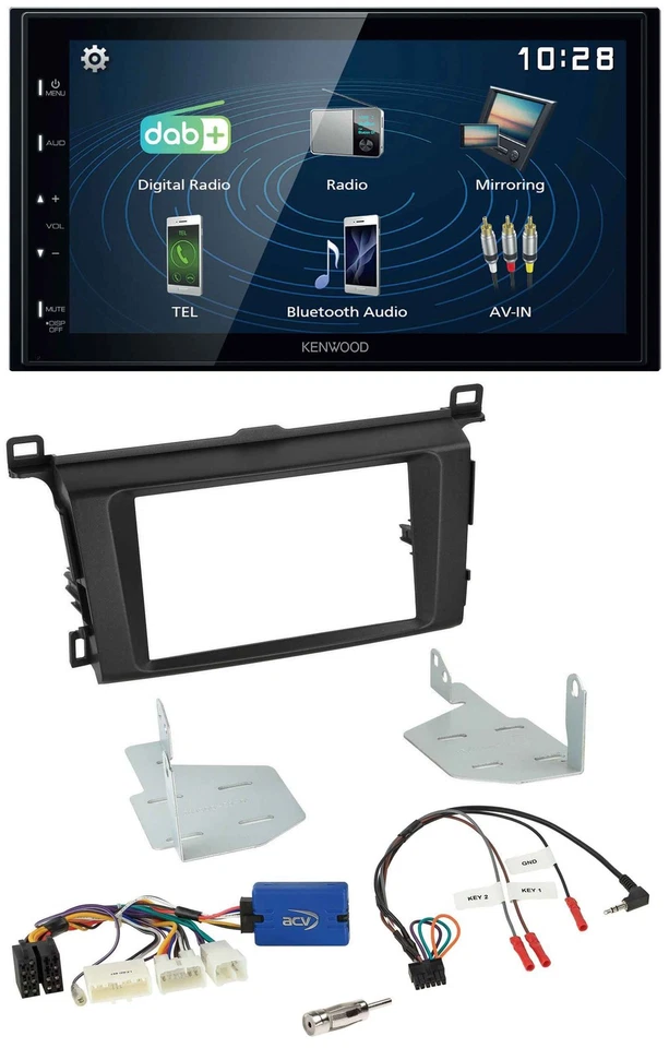 Kenwood 2DIN Bluetooth Lenkrad USB DAB Autoradio für Toyota RAV 4 ab 2013 - Bild 1 von 4