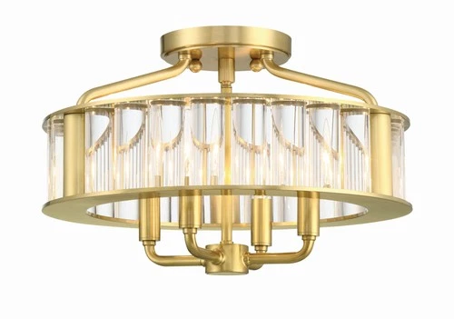 Crystorama Lighting Group FAR-6000 Farris 4 Light 17"W Semi-Flush - Brass - Picture 1 of 6