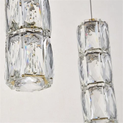 Elegant Lighting Polaris 9 Light Royal Cut Crystal LED Pendant in Gold - Picture 6 of 7